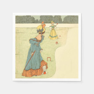 Serviette En Papier Partie de jardin vintage de croquet pour dames vic