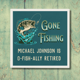 Serviette En Papier Partie de la retraite de pêche - Pêche terminée