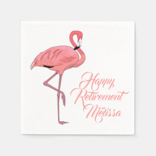 Serviette En Papier Partie de retraite personnalisée Flamant rose