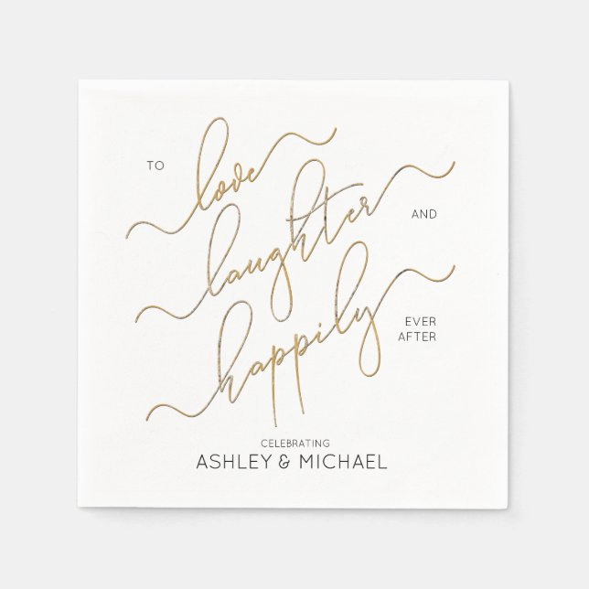 Serviette En Papier Partie d'engagement heureux après le Fiançailles (Devant)