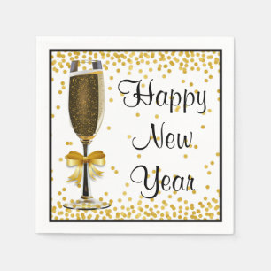Serviette En Papier Partie d'Ève de bonne année de Champagne de
