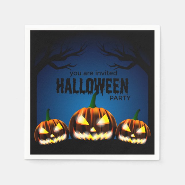 Serviette En Papier partie halloween enregistrer la date (Devant)