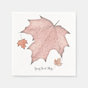 Serviette En Papier Parties scintillant Automne Feuilles Hiver Golden