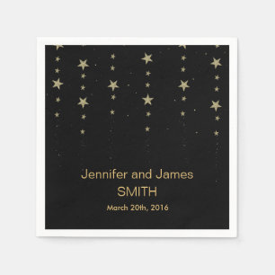 Serviette En Papier Parties scintillant bleu or Confetti