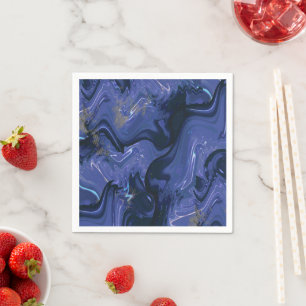 Serviette En Papier Parties scintillant bleue Galaxy Swirl Abstrait Mo