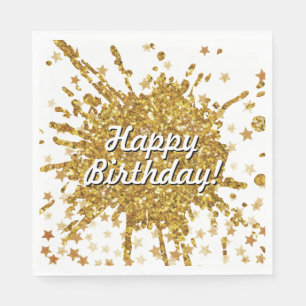 Serviette En Papier Parties scintillant brillant or amusant graffiti p