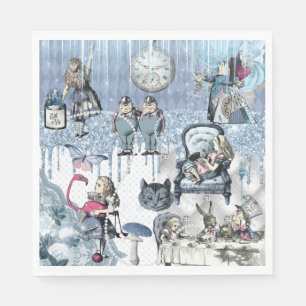 Serviette En Papier Parties scintillant d'argent Blue Ice Alice au pay