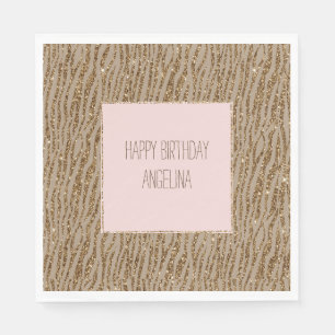 Serviette En Papier Parties scintillant de Poster de animal Brown Crea