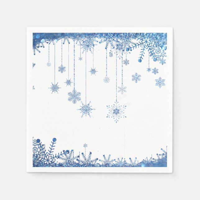 Serviette En Papier Parties scintillant d'hiver Flammes de neige maria (Devant)