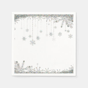 Serviette En Papier Parties scintillant d'hiver Flammes de neige maria