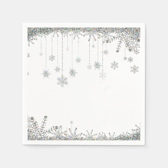 Serviette En Papier Parties scintillant d'hiver Flammes de neige maria (Devant)