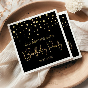 Serviette En Papier Parties scintillant d'or Confetti 40e anniversaire