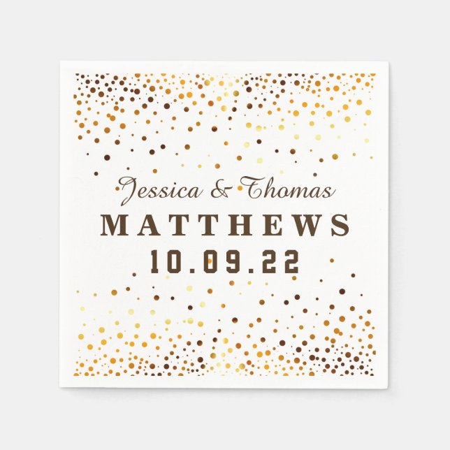 Serviette En Papier Parties scintillant d'or Confetti Mariage Faux Foi (Devant)