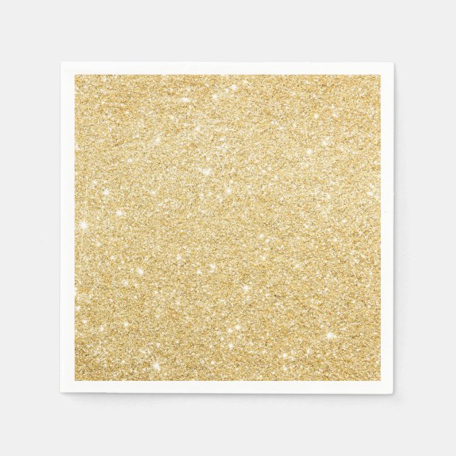 Serviette En Papier Parties scintillant d'or Faux moderne Papier Chic  (Devant)