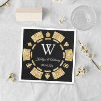 Parties scintillant d'or Monogram Poker Chip Casin