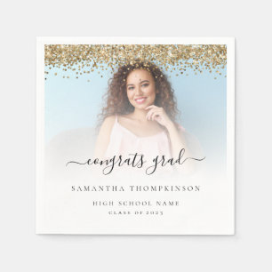 Serviette En Papier Parties scintillant d'or Photo 2022 Fêtes Graduat