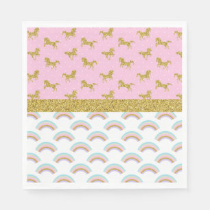 Serviette En Papier Parties scintillant d'or rose Coupes de papier Uni