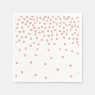Serviette En Papier parties scintillant d'or rose girly confetti pois