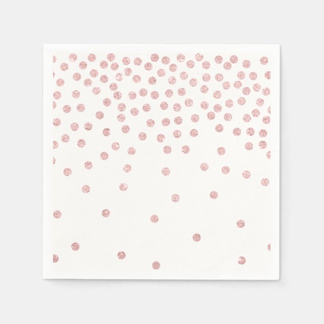 Serviette En Papier parties scintillant d'or rose girly confetti pois (Devant)