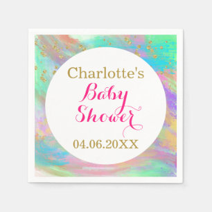 Serviette En Papier Parties scintillant d'or Unicorne couleur Baby sho