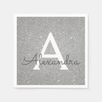 Parties scintillant en argent de luxe et Monogramm