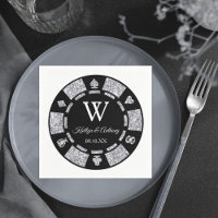 Parties scintillant en argent Monogram Poker Chip 