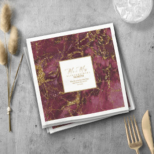 Serviette En Papier Parties scintillant en marbre Mariage Bourgogne Go