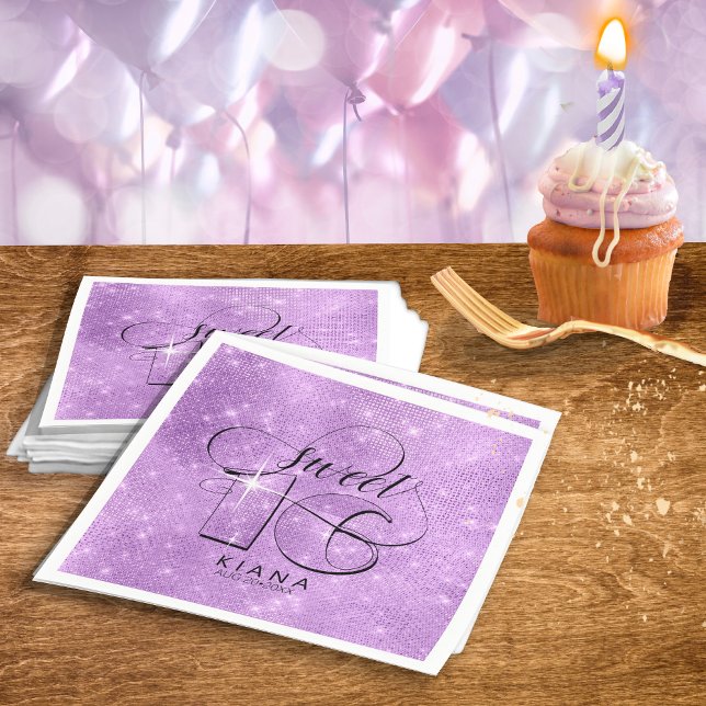 Serviette En Papier Parties scintillant et brillant doux 16 Violet ID6 (Créateur téléchargé)