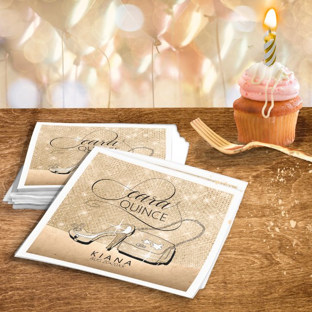 Serviette En Papier Parties scintillant et Shine Quinceanera Gold ID70 (Créateur téléchargé)