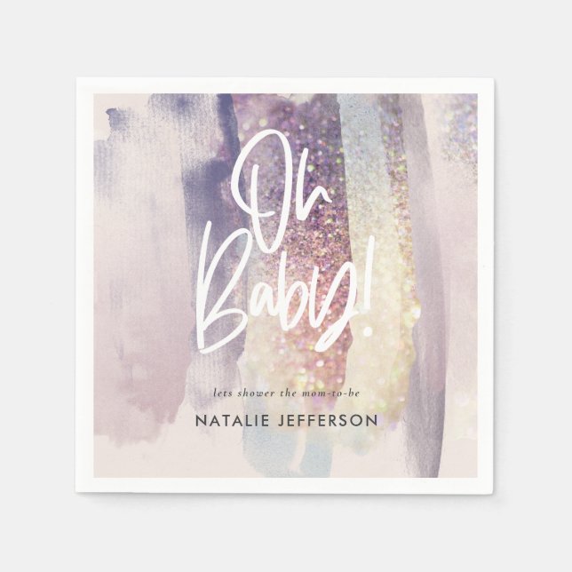 Serviette En Papier Parties scintillant étincelante sur baby shower (Devant)