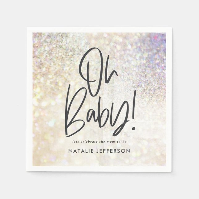 Serviette En Papier Parties scintillant étincelante sur baby shower (Devant)