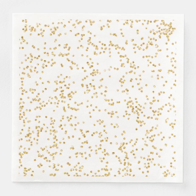 Serviette En Papier Parties scintillant Faux Gold Confetti Soirée de M (Devant)