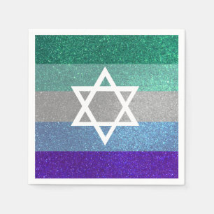 Serviette En Papier Parties scintillant gay pride Bar Mitzvah Etoile j