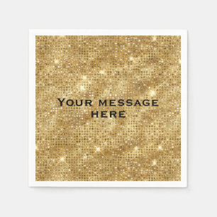 Serviette En Papier Parties scintillant Gold Ajouter votre propre text