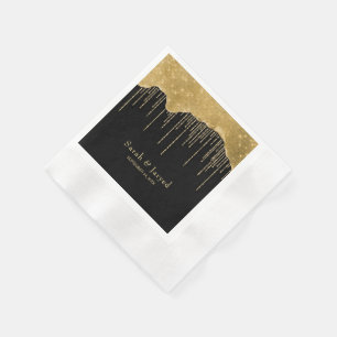 Serviette En Papier Parties scintillant Gold Drip