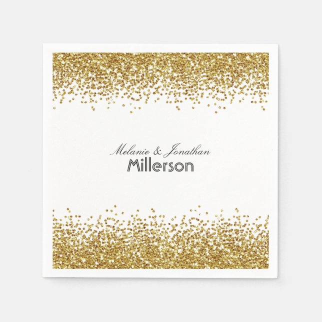 Serviette En Papier Parties scintillant Gold Faux (Devant)