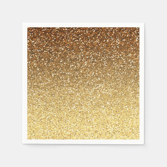 Serviette En Papier Parties scintillant Gold Faux Ombre (Devant)