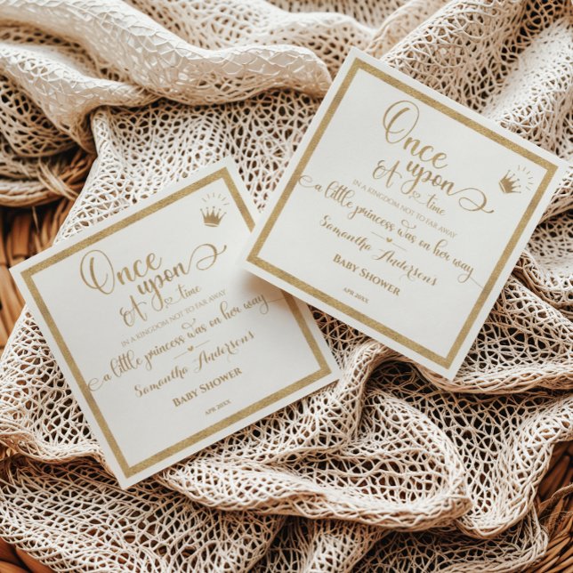 Serviette En Papier Parties scintillant Gold Princesse Il Était Une Fo (Créateur téléchargé)