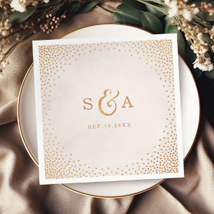 Serviette En Papier Parties scintillant moderne rose or mariage