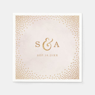 Serviette En Papier Parties scintillant moderne rose or mariage 