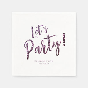 Serviette En Papier parties scintillant pétillante violette customisée
