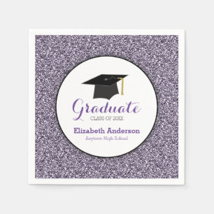 Serviette En Papier Parties scintillant Purple Faux