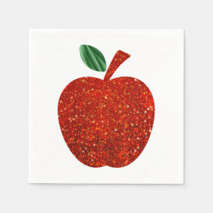 Serviette En Papier Parties scintillant Red Apple Napkin