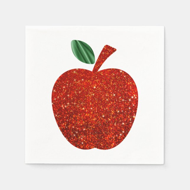 Serviette En Papier Parties scintillant Red Apple Napkin (Devant)