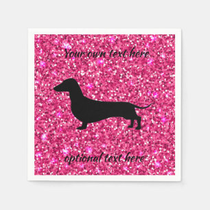 Serviette En Papier Parties scintillant rose chaud Dachshund Papier se