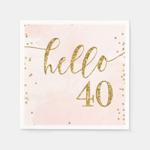 Serviette En Papier parties scintillant rose et or, serviettes de 40e 