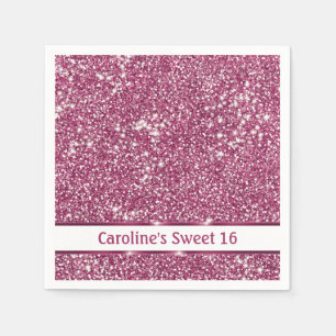 Serviette En Papier Parties scintillant rose Faux Regarder avec du tex