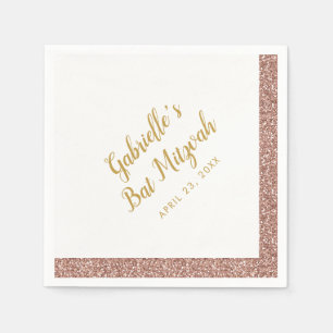 Serviette En Papier Parties scintillant rose Gold Rose Grille Girly Pa