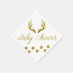 Serviette En Papier Parties scintillant Rustique Gold Faux Deer Antler
