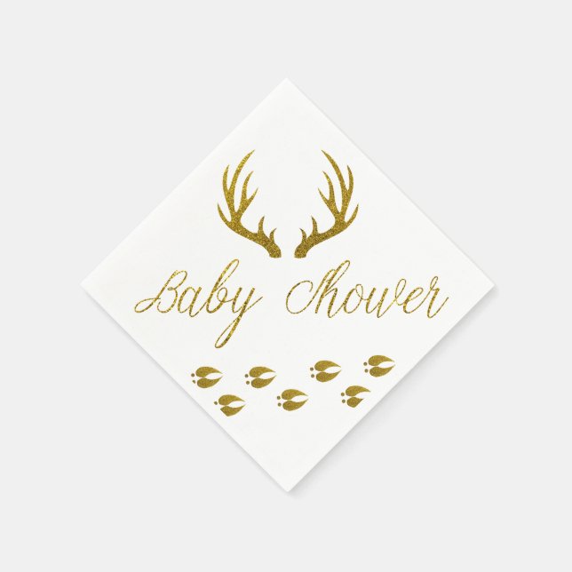 Serviette En Papier Parties scintillant Rustique Gold Faux Deer Antler (Coin)